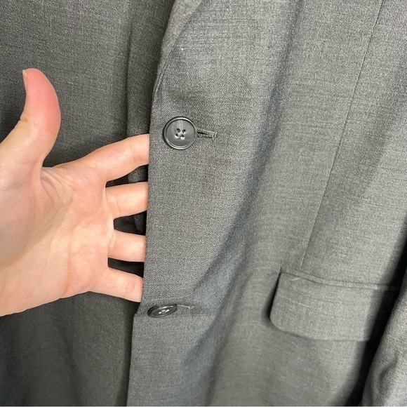 Kenneth Cole Mens Size 42R Charcoal Grey Wool Sport Coat Jacket Blazer Office - Picture 3 of 9